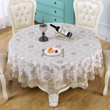 2020 naujų dizainerių apskritojo stalo audinio, siuvinėti nėrinių staltiesė atspari vandeniui Europos vakarienė kavos staliukas apima namų puošybai