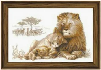 Aukščiausios Kokybės Mielas Mielas Skaičiuojami Kryželiu Rinkinys Liūtai' Dangaus Liūtas Šeimos ir Cub Meilės Žvėris riolis 100-013
