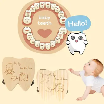 Kūdikių Dantų Lauke Berniukų, Mergaičių Išsaugoti Suvenyrų Atveju, Medinės Pieno Dantų Organizatorius Saugojimas