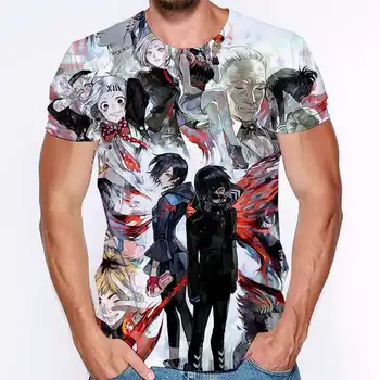 Viršūnės Trumpas Rankovėmis Tokijo Ghou Spausdinti 3D T-Shirt Harajuku Plius Dydis Moterų, Vyrų Vasara O-Kaklo Streetwear Mados Atsitiktinis Tee Viršūnės