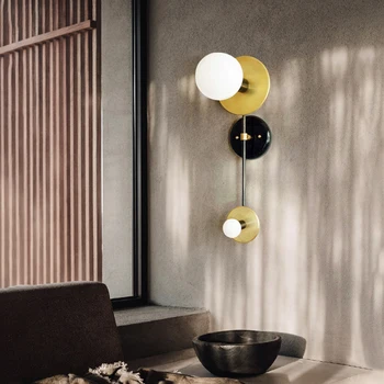Šiaurės minimalistinio kambarį fono sienos lempos Japonijos šiuolaikinio miegamojo lovos aparatūros dizaineris sienos lempos