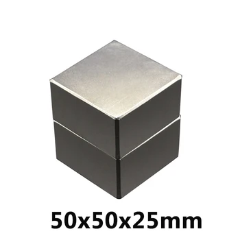 1/2/3PCS 50x50x25mm Galingas Blokas Magnetai N35 Super Neodimio Magnetas 50x50x25 mm Nuolat NdFeB Magnetai 50*50*25 mm