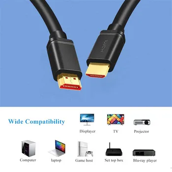 1,5 M 4K HDMI Į HDMI Kabelis Didelės Spartos 2.0 Aukso Padengtą Kabelį, Laidą UHD FHD 3D TV, DVD