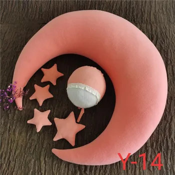 1 rinkinys naujagimiui fotografijos rekvizitai mėnulio formos pagalvės su 4 žvaigždučių ir skrybėlės full-moon baby fotosesiją priedai