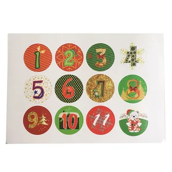 10 Lapų/Set Kalėdų Lipdukai Advento Kalendorius Skaičius 1-24 Puošmenų Dovana JR Pasiūlymai