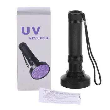 100 LED UV Žibintuvėlis Žibintuvėlis Šviesos Juodos Šviesos 395 nM Ultravioletinės Lempos Detektorius, skirtas Šunų Šlapimo, Naminių gyvūnų Dėmes ir Lova Klaida