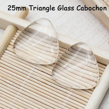 100vnt 25mm Trikampio Stiklo kupolo formos Skaidrus skaidrus Stiklas Cabochon, 