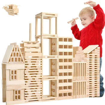 100vnt Montessori Žaislai Vaikams Jenga Medinių Vaikų Lopšelio Blokai Mokymosi Švietimo Ikimokyklinio Mokymo Dovanos