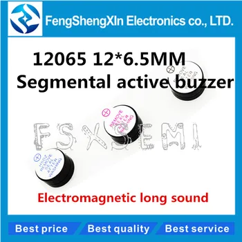 100vnt/daug 12065 12*6,5 MM Segmental aktyvus buzzer Elektromagnetinio ilgai garso 3V 5V (12V