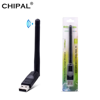 10VNT CHIPAL 150Mbps Ralink RT5370 Belaidžio Tinklo Kortelė Mini USB 2.0, WiFi Adapteris, Antena, LAN, PC 