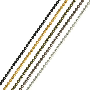 10Yards Naujas Dia 1.5/2/2.4 mm Metalo Geležies Kamuolys Granulių Susieti Grandinės Bulk Black Rosegold Aukso Karoliai Grandinės Išvadas Dėl JewelryColor