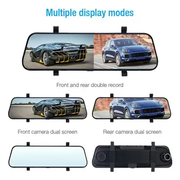 10inches HD 1080P Dual Lens Car DVR Brūkšnys Cam Vaizdo Kamera, Diktofonas, galinio vaizdo Veidrodėliai Automobilių DVR Gps Navigatorius Automobilio Stiliaus