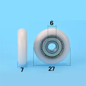 10pc 6*27*7mm nailono guma, guolis 626zz kelio varantys skriemulys 3D spausdintuvas/CNC graviravimas mašinos (ES standartas, 20 aliuminio profilis