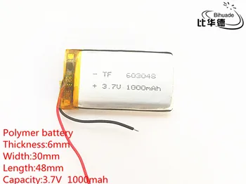 10vnt 3.7 V, 1000mAh 603048 Ličio Polimero Li-Po ličio jonų Baterija ląstelių Mp3 MP4 MP5 GPS PSP mobiliojo ryšio 