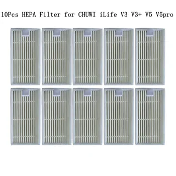 10vnt HEPA Filtras ilife v5 dalys, ilife v5s pro v3s pro v50 v5s v55 v3 v1 robotas dulkių siurblys dalys, filtrai pakeisti