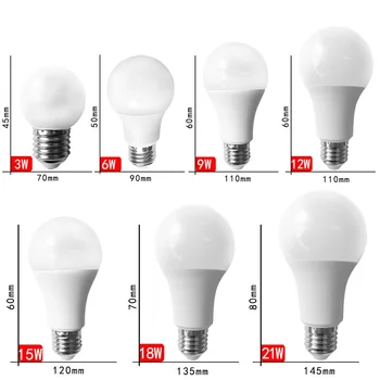 10vnt/daug LED Lemputes E27 Cool Warm White Lampada Prožektoriai, Lempos 110V, 220V 230V 240V Gyvenimo Žemyn Lemputė 5W 9W 7W 12W 15W 18W