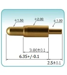 10vnt spyruoklinė Susisiekti Pogo Pin Jungtis Barelį Skersmuo 2.1 mm Per Skyles PCB Aukštis 6.35 mm Vertikali 2.1 x 8.85 mm