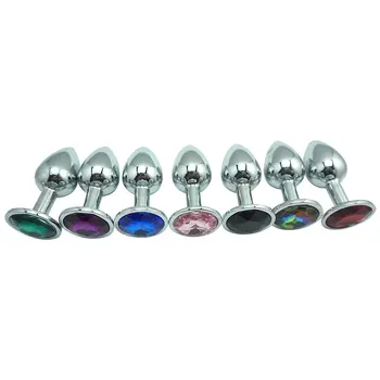 12 spalvą pasirinkti 3.9*9.6 cm dydžio sidabras metalinis analinis kaištis butt plug sekso žaislais vyrams, moterims