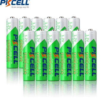 12PCS PKCELL AAA baterijos NI-MH Įkraunamos aaa Baterijos, Žemas Savęs Išleidimo AAA precharge 1.2 v nimh baterijos 1000mah