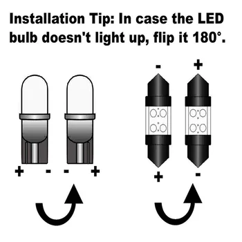 12Pcs Baltos LED Lemputės Interjero Paketas Rinkinys. 2019 M. 2020 M. 