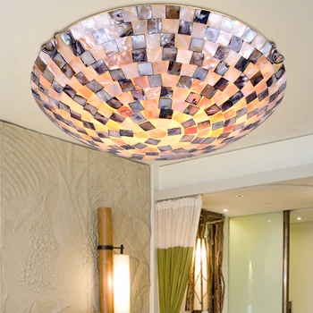 12inch Tiffany Viduržemio jūros regiono stiliaus natūralaus lukšto lubų šviesos blizgikliai naktį šviesos grindų baras namo apšvietimas