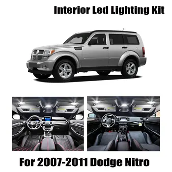 12pcs Balta Canbus LED Interjero Šviesos Lubų Lemputes Rinkinio Tinka 2007 M. 2008 M. 2009 M. 2010 M. 2011 M. Dodge Nitro Žemėlapis Dome Durų Licencijos Lempos