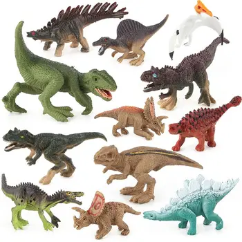 12pcs Veiksmo ir Žaislas Duomenys Modelis Brachiosaurus Plesiosaur Tyrannosaurus Dragon Din L4MC
