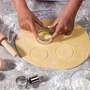 14pcs Cookie Cutter Įrankiai Apvalios Formos Nerūdijančio Plieno Cookie Cutter Nustatyti Meduoliai su imbiero priedais Torto Kepimo Formos Minkštas Cutter
