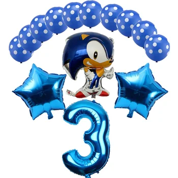 14pcs/daug Sega, Sonic the Hedgehog Super Herojus Folija Balionas 32 colių numeris balionus, gimtadienio, decoration, vaikams, kūdikių dušas ballon