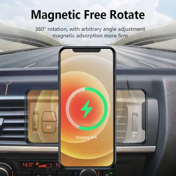 15W Magnetinio Belaidis Automobilinis Įkroviklis Oro Angos Mount iPhone 12 Pro Magnetas Greito Įkrovimo Belaidis Kroviklis Automobilinis Telefono Laikiklis Stendas