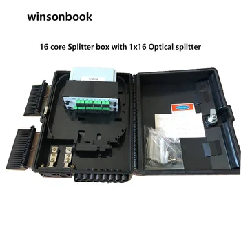16 Core Optinio Pluošto Nutraukimo dėžutė paskirstymo dėžutė su 1X16 Optinis splitter FTTH Pluošto Optiniai Splitter dėžutę