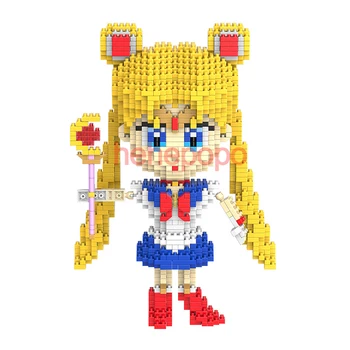 1650pcs 9037 Diamond Mini Statybiniai Blokai, Plytos Cartoon Gana Kareivis Sailor Moon 