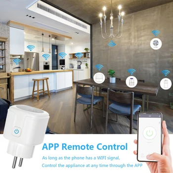 16A Smart Wifi Plug ES Su Energijos Stebėti Smart Home Belaidžio kištukinis Lizdas, Laikmatis Žvakės Veikia Su Alexa 