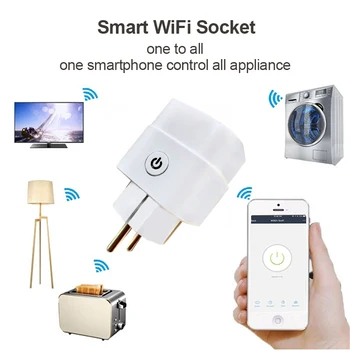 16AWiFi Smart Plug Lizdo Tuya Nuotolinio Valdymo Stebėti Energijos Smart Home Prietaisai Veikia Su Alexa, Google, Namo Nr. Stebulės Reikia