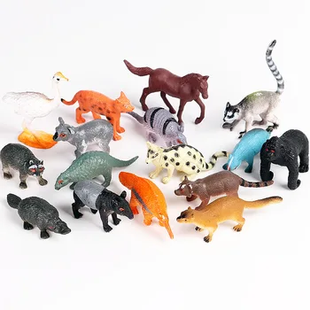 16Pcs Modeliavimas Mini Laukinių Gyvūnų Modelio Koala Meškėnas Pangolin Mielas Plastiko Žaislas Vaikų Surinkimo Dovanos