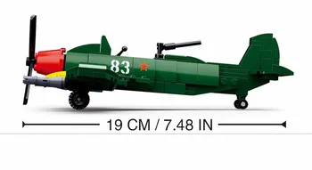 170Pcs Karinės WW2 Sovietų Sąjungos IL 2 Atakos Lėktuvų Kovotojas Statybinių Blokų Rinkinius ARMIJOS Plytų Švietimo Žaislai Vaikams