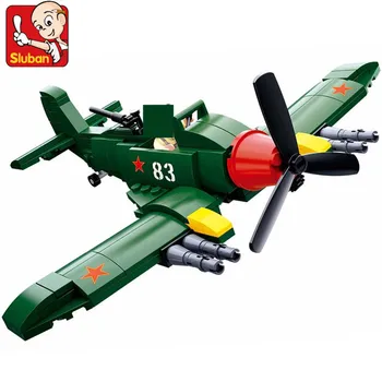 170Pcs Karinės WW2 Sovietų Sąjungos IL 2 Atakos Lėktuvų Kovotojas Statybinių Blokų Rinkinius ARMIJOS Plytų Švietimo Žaislai Vaikams