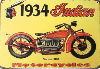 1934 M. Indijos Motociklų Metalo Skardos Pasirašyti Garažas Namų Dekoro Derliaus Plakatas Kambarį Alaus Geležies Tapybos Sienos Dekoratyvinės Plaketės