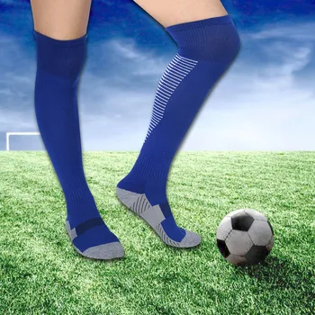 1Pair/Set Vyrų Futbolo Futbolo Sporto Knee-High Storio Vamzdžių Kojinės Fluorescencinės Juostelės Viduryje Ilgis Sporto Suaugusiųjų Mokymo Kojinės