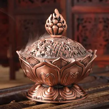 1Pcs Šventą Tibeto Lotus Smilkalų Degiklis Lydinio, Bronzos Mini Smilkalų Degiklis Incensory Metalo Amatų Namų Dekoro Naujas