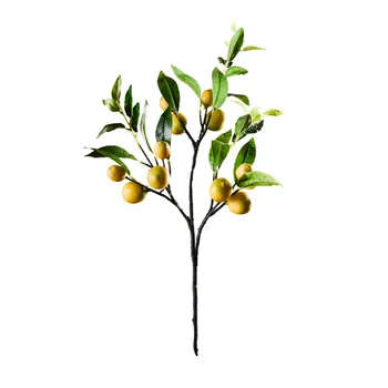 1pc 60CM Modeliavimas Žaliųjų Augalų Dirbtinių Vaisių Netikrą Gėlių Didmeninė Geltona Uogų Modeliavimas Citrinų Vaisių Medžio Šakos
