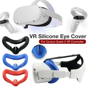 1pc Minkšto Silikono Akių Kaukė Apima Padas Oculus Quest 2 VR Ausines Kvėpuojantis Kovos su prakaito Šviesos Blokavimas Akių danga 3D Akiniai