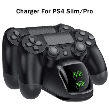 1pc Naujas Led Šviesos Įkroviklio PS4 Slim/Pro Žaidimų Valdiklis Dual USB Greitas Įkroviklis Doko Stotis Playstation 4 Žaidimas Priedai