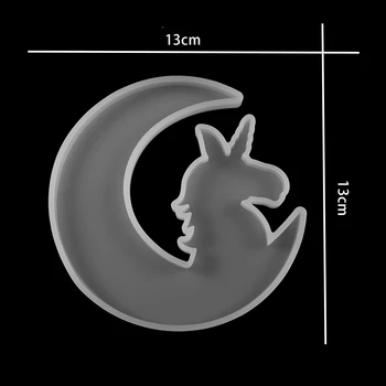 1pc Vienaragis Angelas UV Dervos, Silikono Formos Mėnulis Kačių, Elnių Epoksidinės Dervos Formų Skirti 