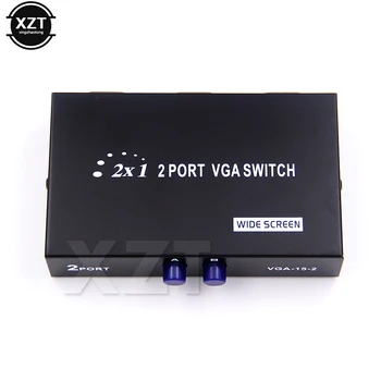 2 In 1 Out Mini 2 Port VGA Selektorių Box VGA/SVGA Vadovas Bendrinimo Selektoriaus Jungiklis, Dėžutė Switcher Splitter LCD KOMPIUTERIO Ekranas