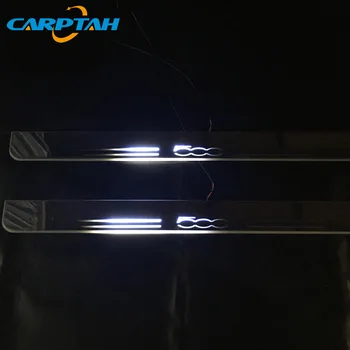 2 VNT CARPTAH Apdaila Pedalo Automobilių Eksterjero Dalys, LED Durų Slenksčio Nusitrinti Plokštė Kelias Dinaminis Streamer šviesos 