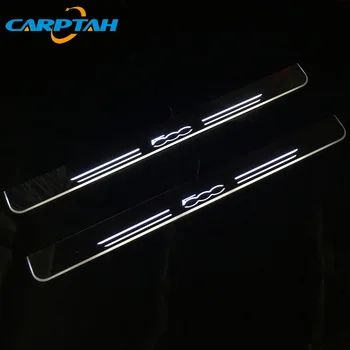 2 VNT CARPTAH Apdaila Pedalo Automobilių Eksterjero Dalys, LED Durų Slenksčio Nusitrinti Plokštė Kelias Dinaminis Streamer šviesos 
