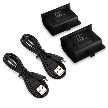 2 x 2400mAh Įkraunamos Baterijos + USB Kabelis, Skirtas XBOX VIENAS duomenų Valdytojas Įkrovimo Rinkinys Wireless Gamepad Joypad Atsarginė Baterija
