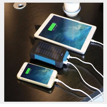 2018 m. Universaliųjų Nešiojamas Vandeniui atsparus Saulės Energijos Banko 20000mah Dual-USB Saulės Baterijos Kroviklis Visiems mobilePhone Baterija atveju