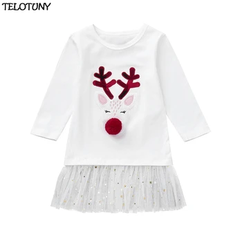 2019 MADOS Bamblys Vaikams Baby Girl Elnias marškinėliai Topai+Pledas Kelnes Kalėdų Drabužius Nustatyti IU30 Dropshoper
